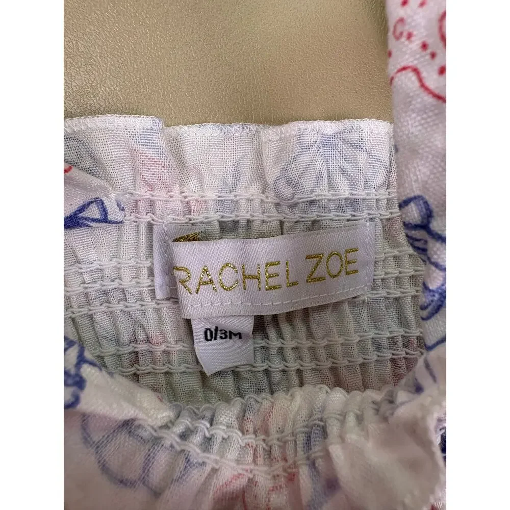 Rachel Zoe Baby Girls 4 Piece Outfit Set 0-3M Nautical Seashell Denim NWT